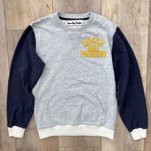 Green Bay Packers Mens Mitchell & Ness Retro Crewneck Sweatshirt Size S Gray NFL